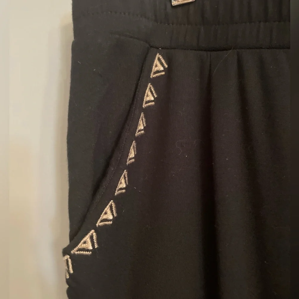 NWT Garnet Hill Women's Easy Black Boho Pants with Side Detailing - Picture 5 of 11